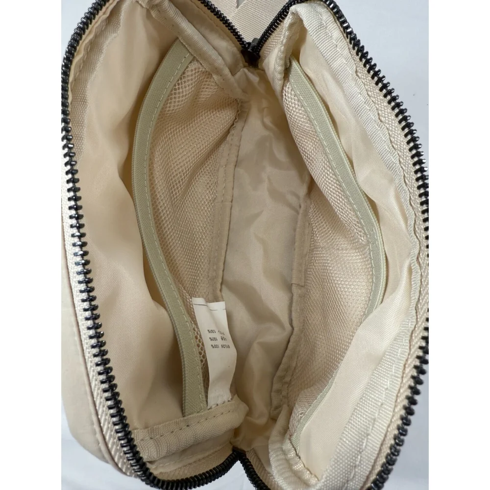 Small Beige Nylon Waist/Crossbody Bag